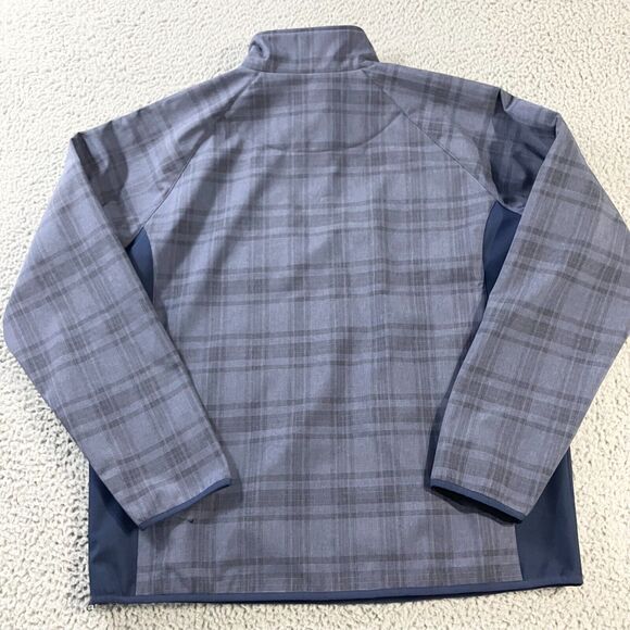 G III Atlanta Braves Sweater Mens Large Blue Plaid 1/2 Zip Pullover Logo - Picture 7 of 7